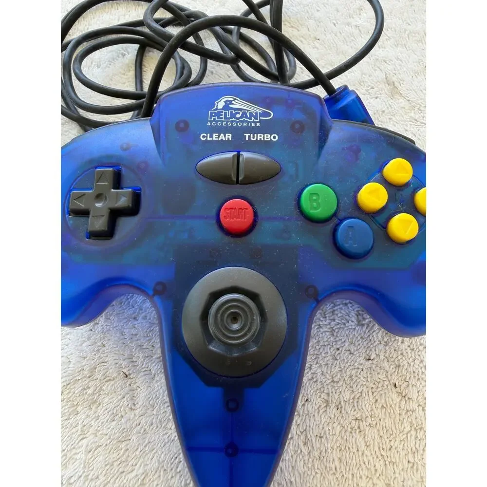N64 Blue Controller Pelican Accessories Clear Turbo-Preowned